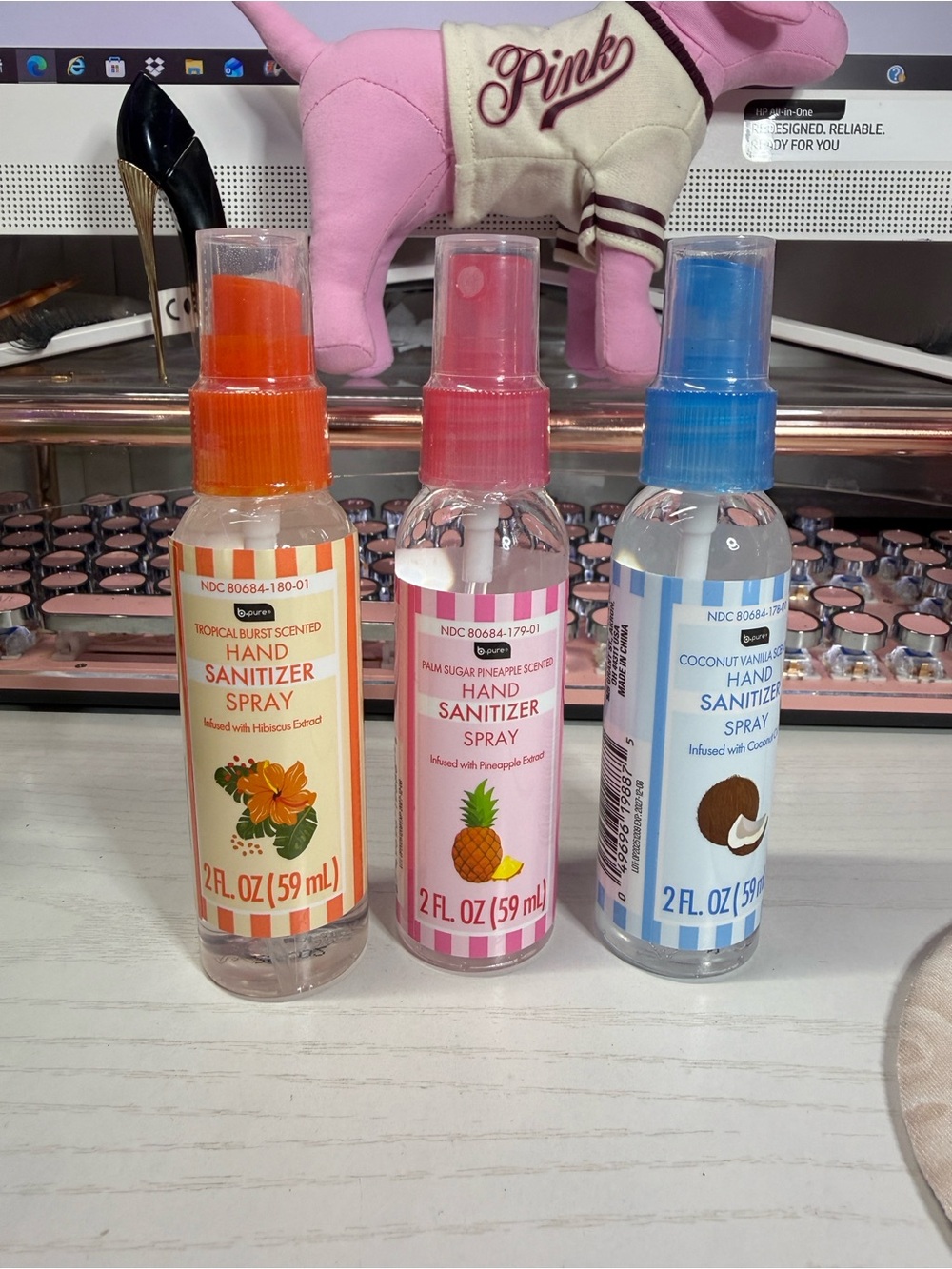 B pure hand sanitizer 3 bottle spray NEW REALASE  viral